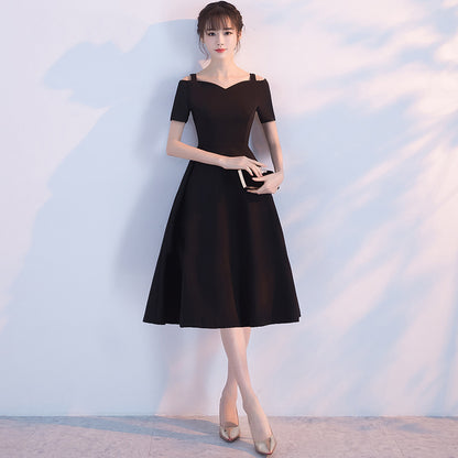 White Evening Dress for Women - Off-Shoulder Mini Dress