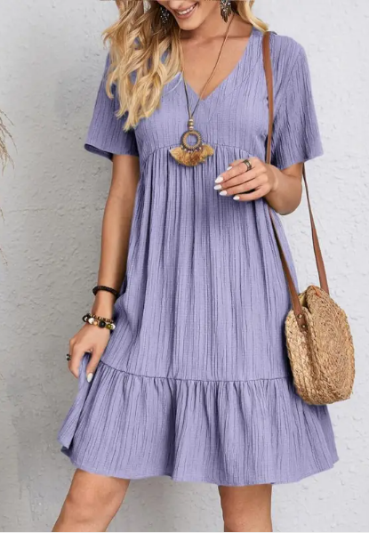Elegant Crinkle Cake Skirt Dress