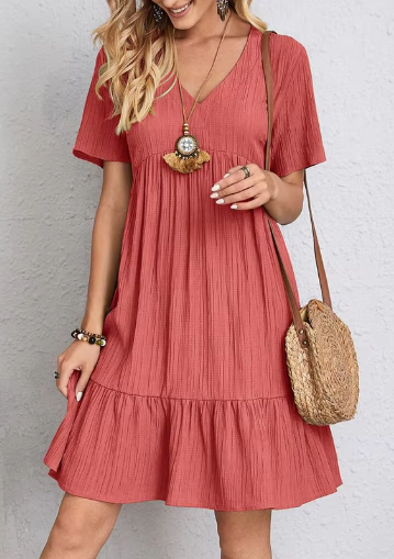 Elegant Crinkle Cake Skirt Dress
