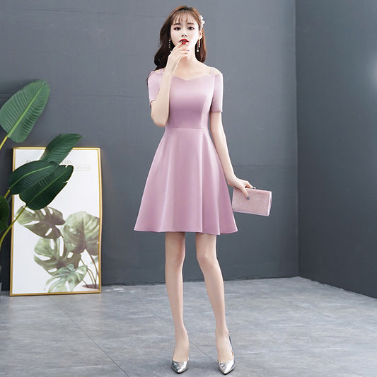 White Evening Dress for Women - Off-Shoulder Mini Dress