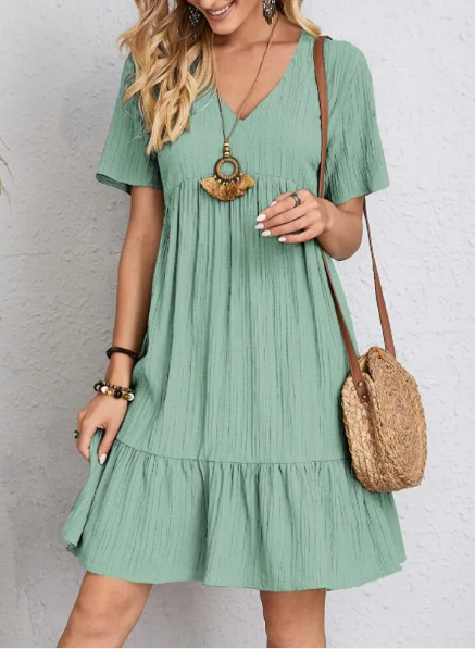 Elegant Crinkle Cake Skirt Dress