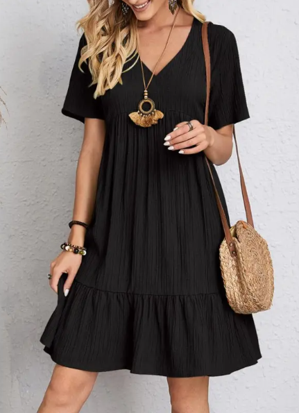 Elegant Crinkle Cake Skirt Dress