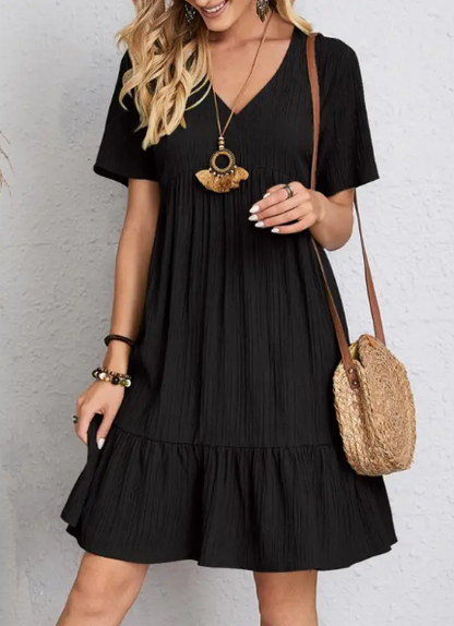Elegant Crinkle Cake Skirt Dress