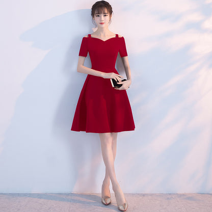 White Evening Dress for Women - Off-Shoulder Mini Dress